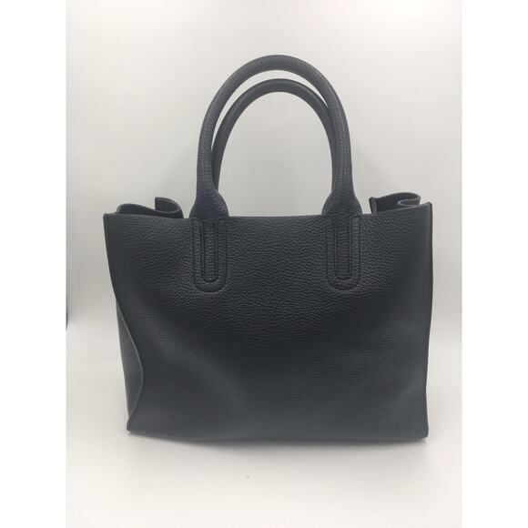 ROBERTO CAVALLI Black Pebbled Leather Top Handle Tote Crossbody Bag 2 Way Luxe - Picture 10 of 14